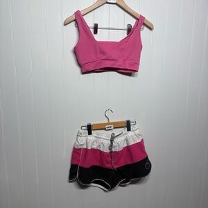 Mismatched Swim Set Tatum Pink Bikini Top & Point Zero Ocean Board Shorts Medium